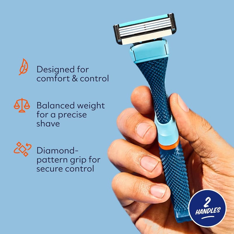 Replacement Razor Handle Set (2 Pack) - Blue