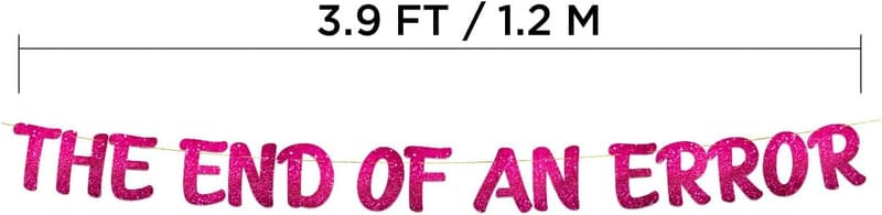 Divorce Party Pink Glitter Banner – Funny Newly Single Decor