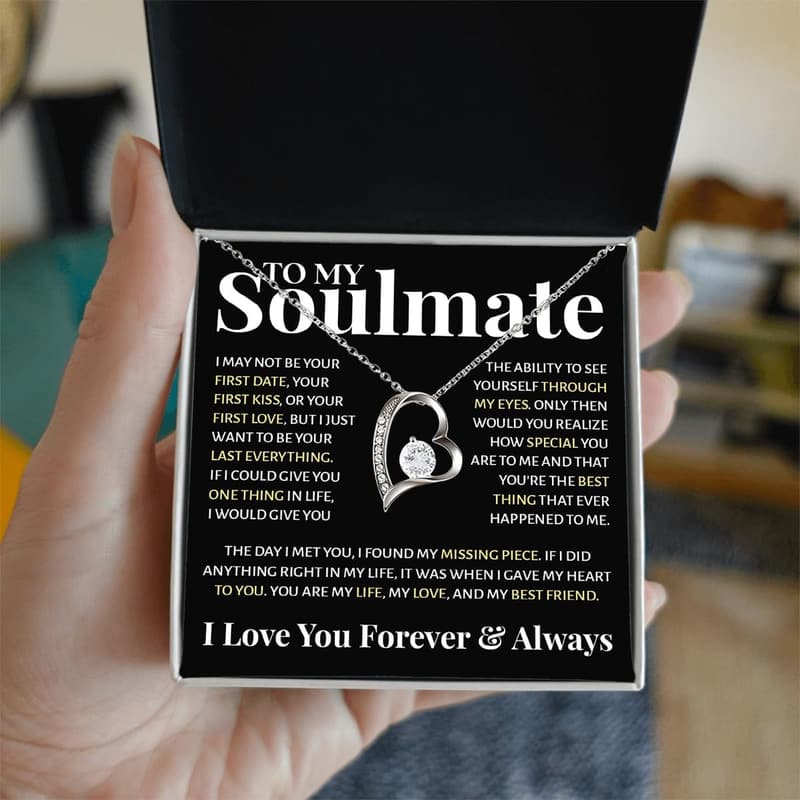 Soulmate Necklace for Her - Ideal Birthday Gift for Women