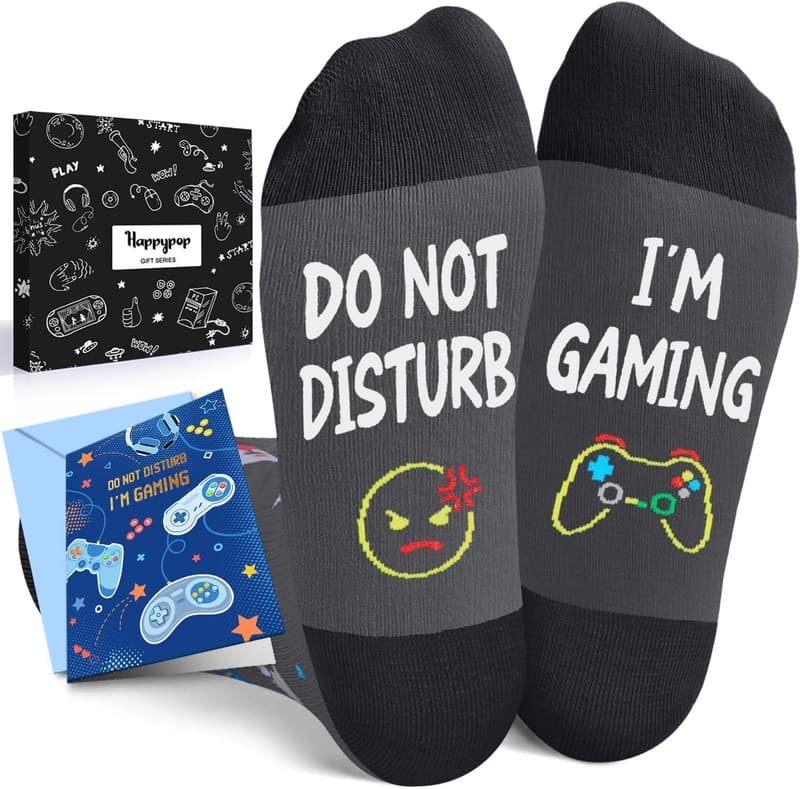 Gamer Gifts - Video Game Socks with Greeting Card for Teens