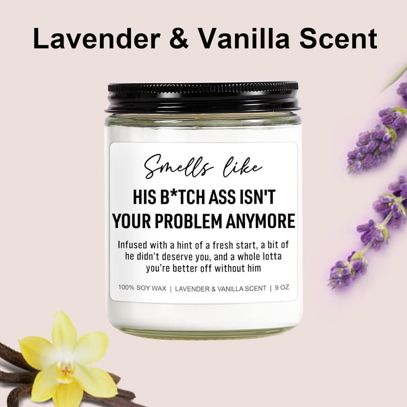Divorce Party Funny Scented Candles - 9 oz Gift for Women