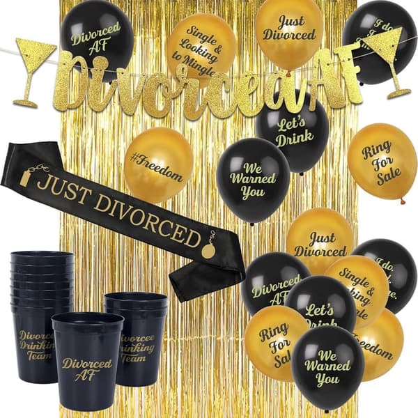 Divorce Party Kit - 30 Piece Decorations for Celebrations