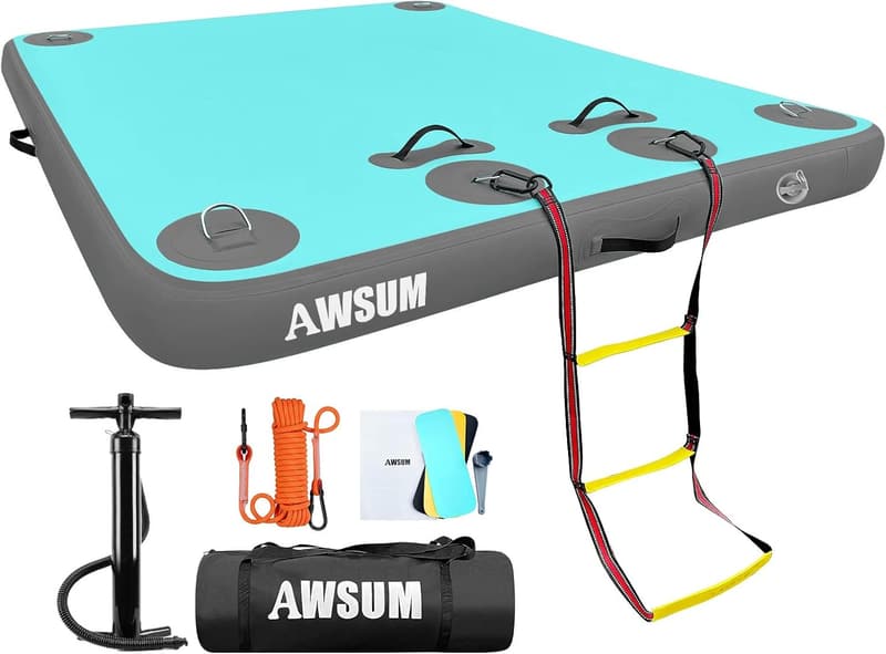 Inflatable Floating Dock Platform for Pool & Beach Use