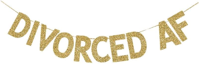 Divorce Party Gold Glitter Banner