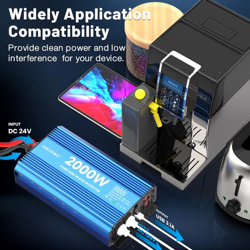 2000W Pure Sine Wave Inverter for Home & RV Use