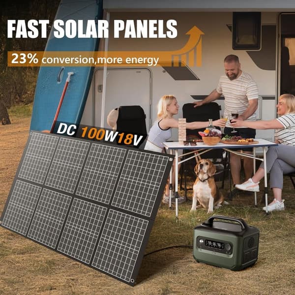 100W Portable Monocrystalline Solar Panel for Camping and Off-Grid Use