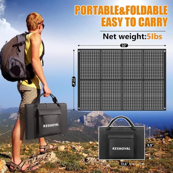 100W Portable Monocrystalline Solar Panel for Camping and Off-Grid Use