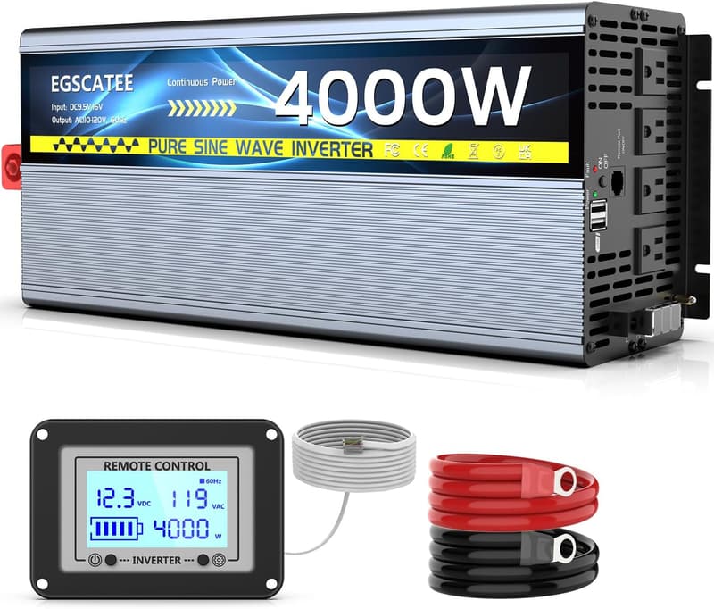 4000W Pure Sine Wave Inverter with Remote Control for Off-Grid Use
