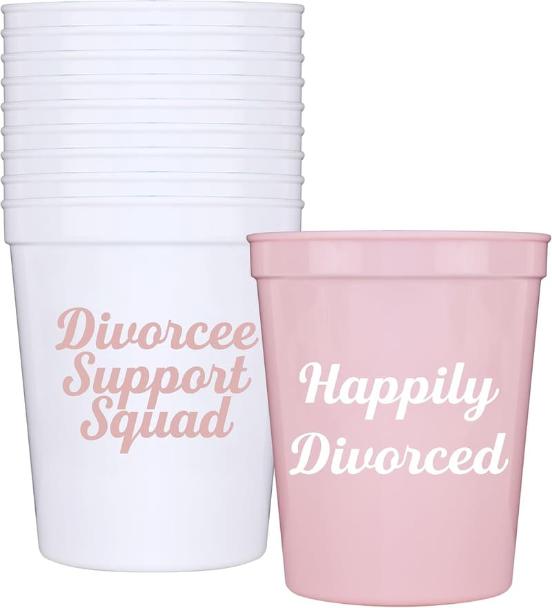 Divorce Party Plastic Cups - Pack of 10 (Pink)