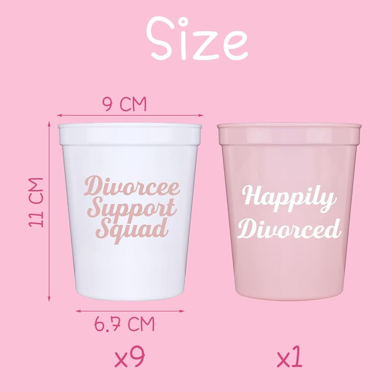 Divorce Party Plastic Cups - Pack of 10 (Pink)