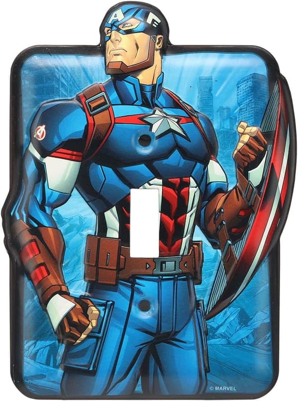 Captain America Embossed Metal Light Switch Plate Decor