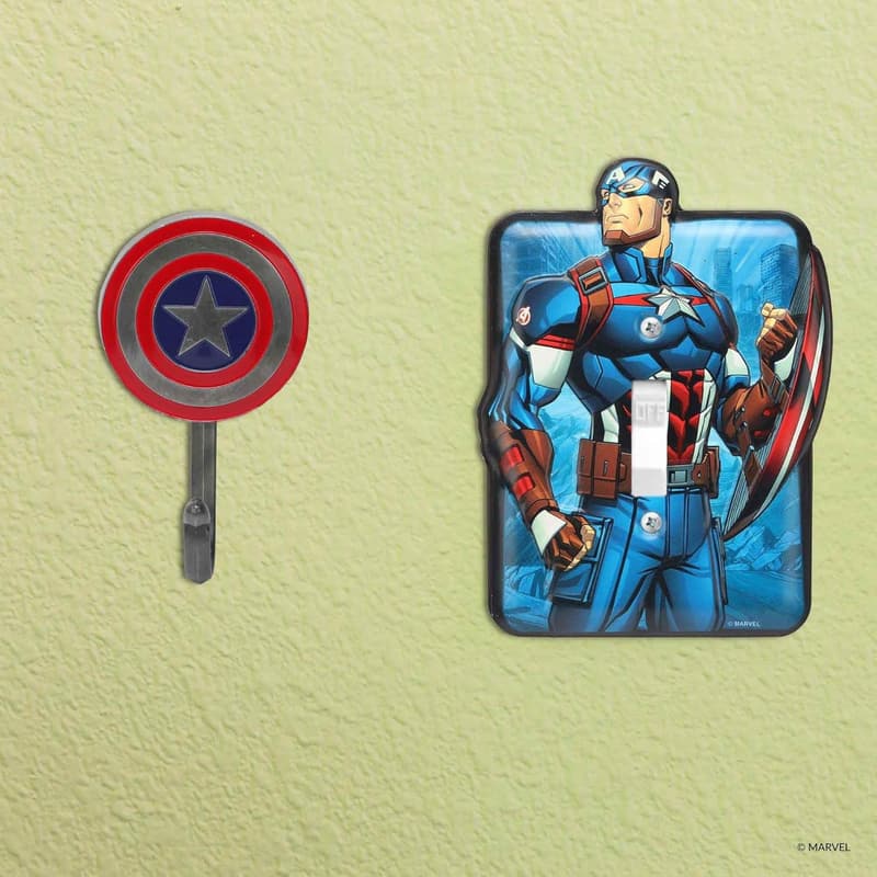 Captain America Embossed Metal Light Switch Plate Decor