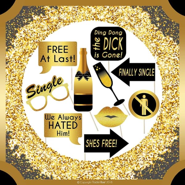 Divorce Party Decorations Kit | 10 Photo Booth Props & Banner