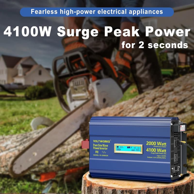 2000W Pure Sine Wave Inverter for Off-Grid Solar & RV Use