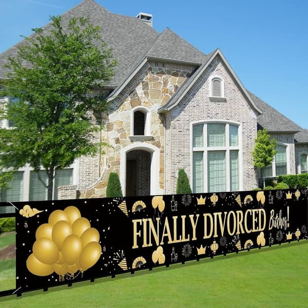 Divorce Party Banner Decoration - 9.8x1.6ft Photo Booth Backdrop