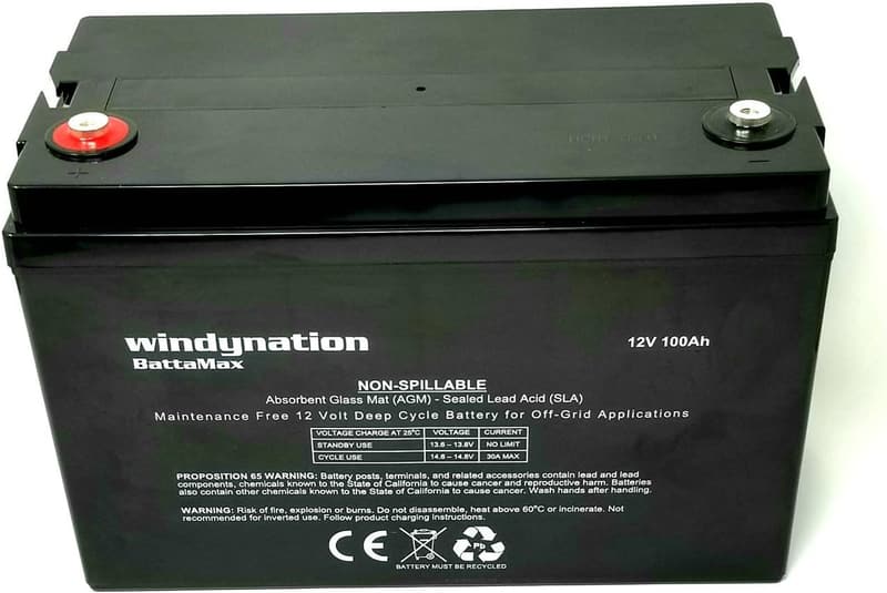 100AH 12V AGM Deep Cycle Battery for Solar & Off-Grid Use