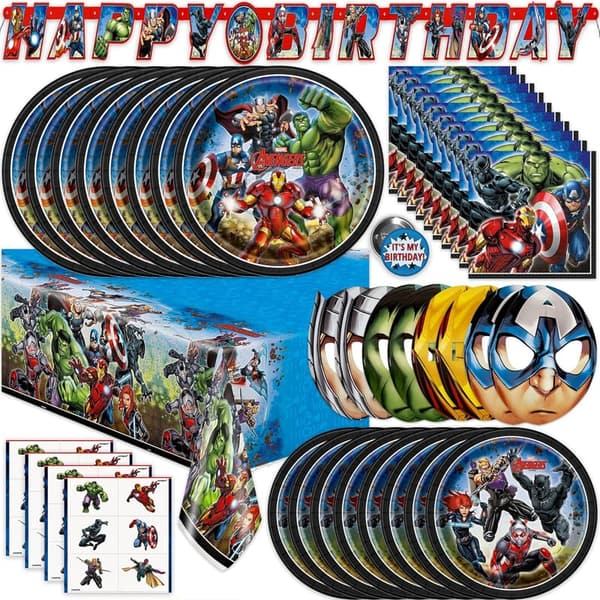 Avengers Birthday Party Supplies for 16 Guests