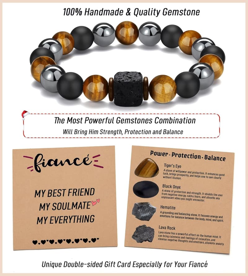 Natural Stone Bracelets for Men - Birthday Gifts