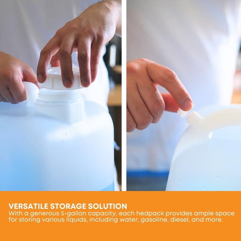 5 Gallon Food Grade Carboy with Cap - 2-Pack, BPA Free, Leak-Proof