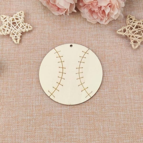Baseball Wood DIY Cutouts - 20pcs Hanging Ornaments for Parties