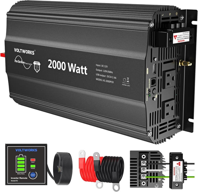 2000W Pure Sine Wave Inverter for Home and RV Use