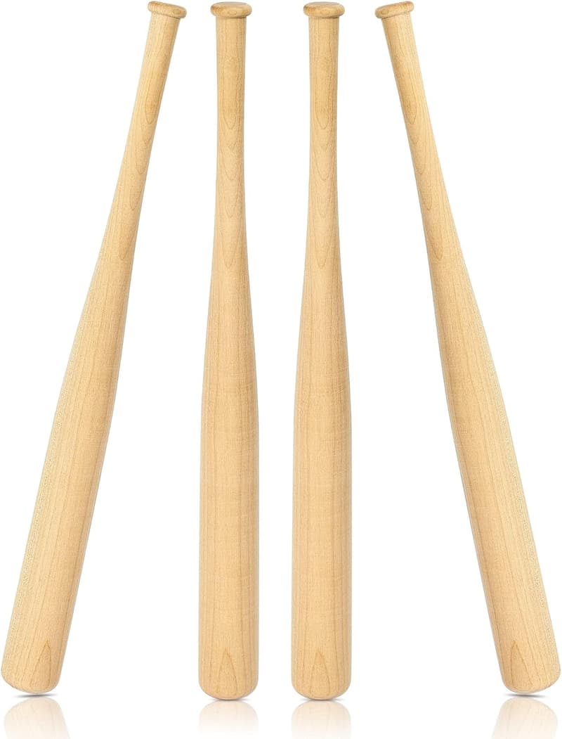 Mini Unfinished Wooden Baseball Bats for DIY Craft Projects