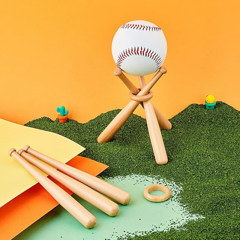 Baseball Display Stand for Sports Lovers - Wooden Centerpiece