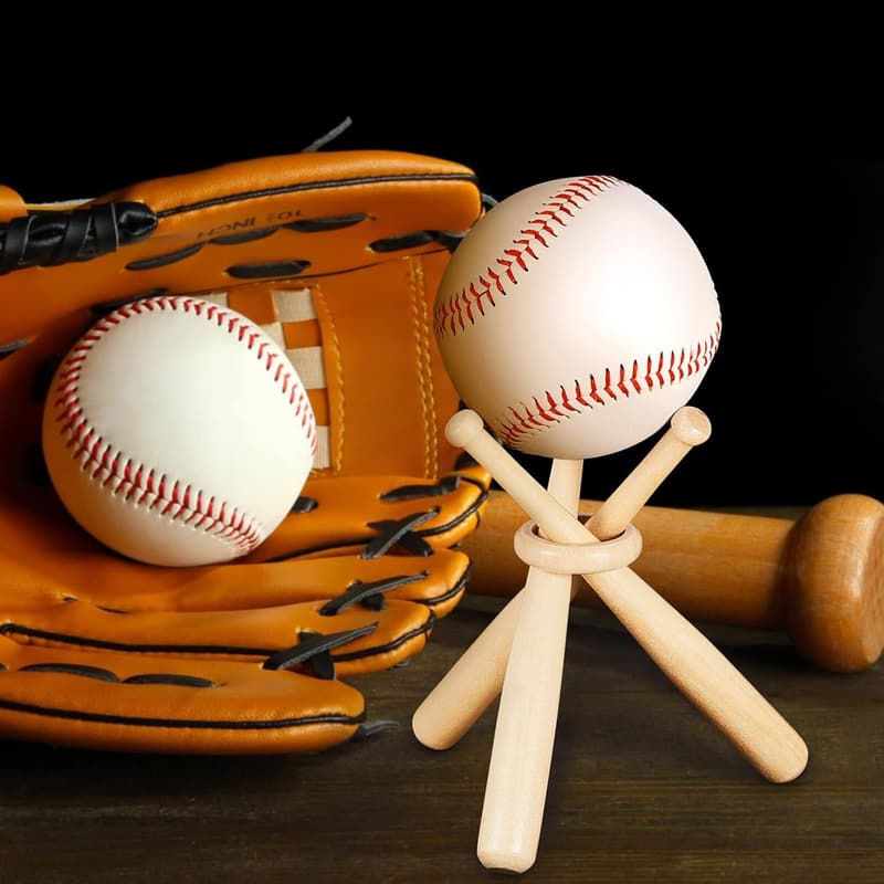 Baseball Display Stand for Sports Lovers - Wooden Centerpiece