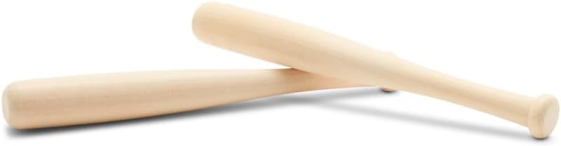 Mini Baseball Bats for Crafts & Party Favors - Pack of 2
