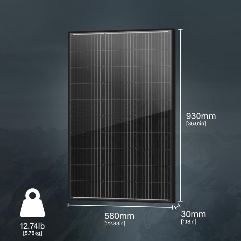 100W Bifacial Monocrystalline Solar Panel for RVs and Boats