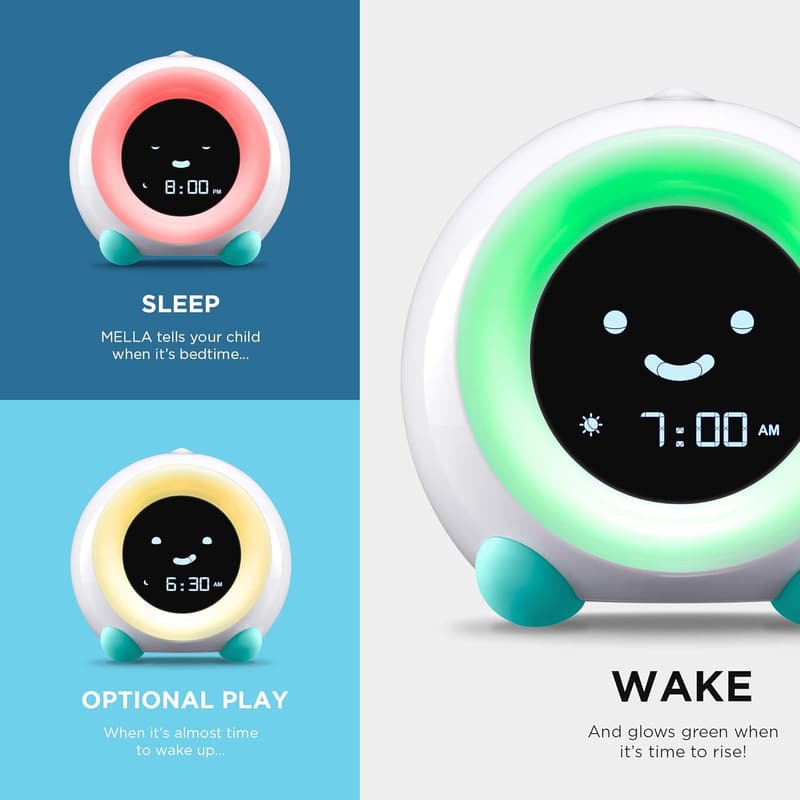 Children's Sleep Trainer & Night Light Alarm Clock - Arctic Blue