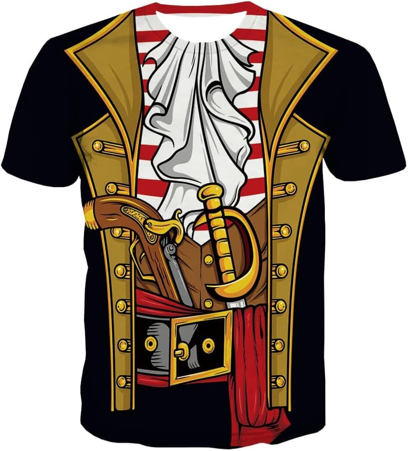 Men's Pirate Costume Shirt with Funny 3D Print Graphics