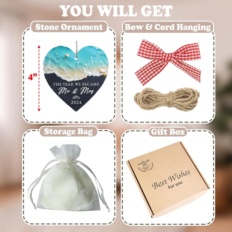 2024 Wedding Ornament - Mr & Mrs Stone Decoration Gift