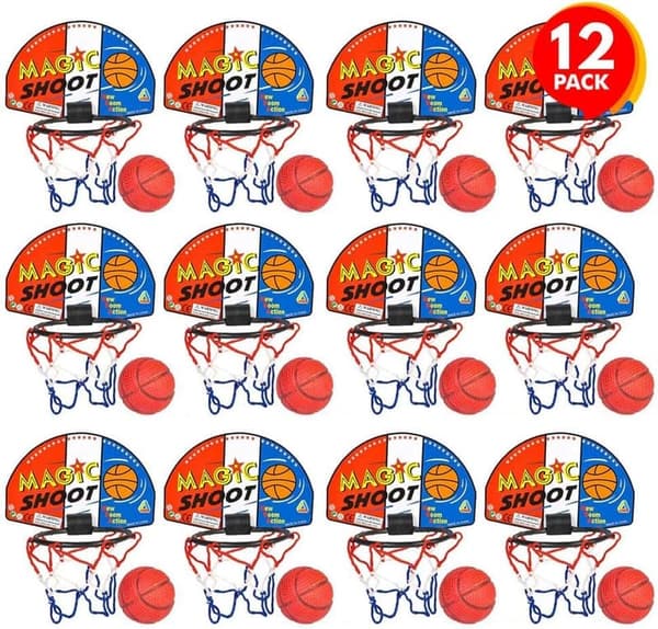Mini Basketball Game Set - Indoor Hoop for Kids (12 Sets)