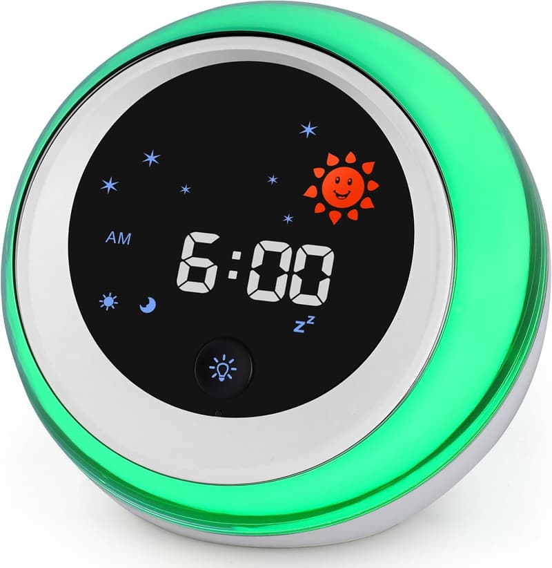 Kids Sleep Training Clock with Sounds & Night Light