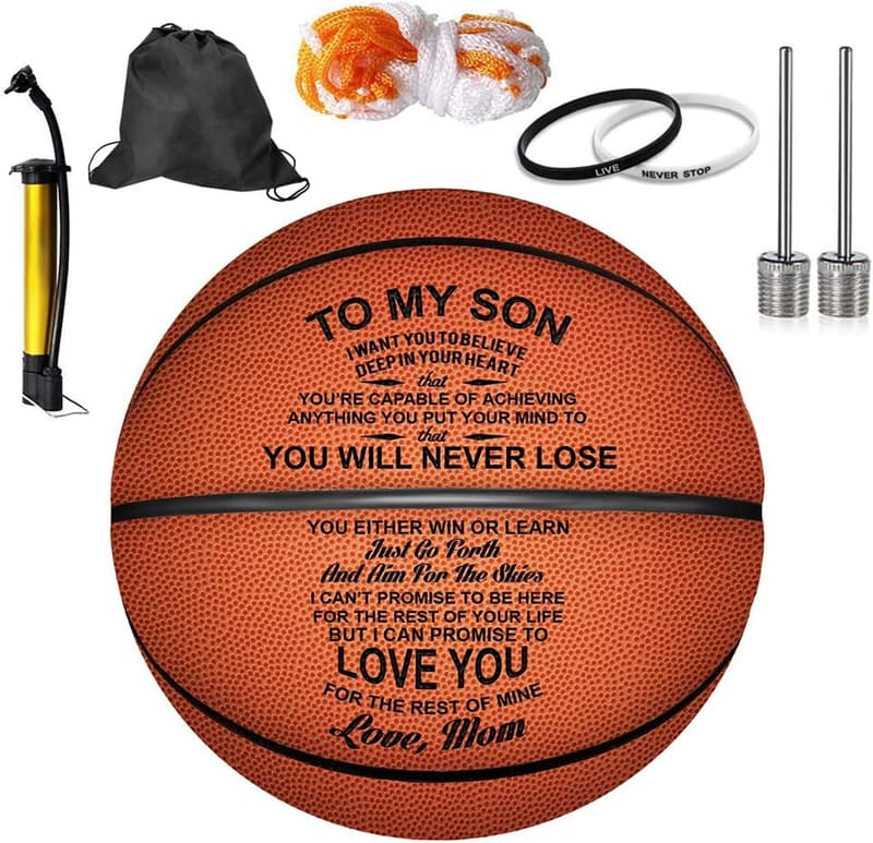 Personalized Leather Basketball - Graduation & Birthday Gift for Son/Grandson