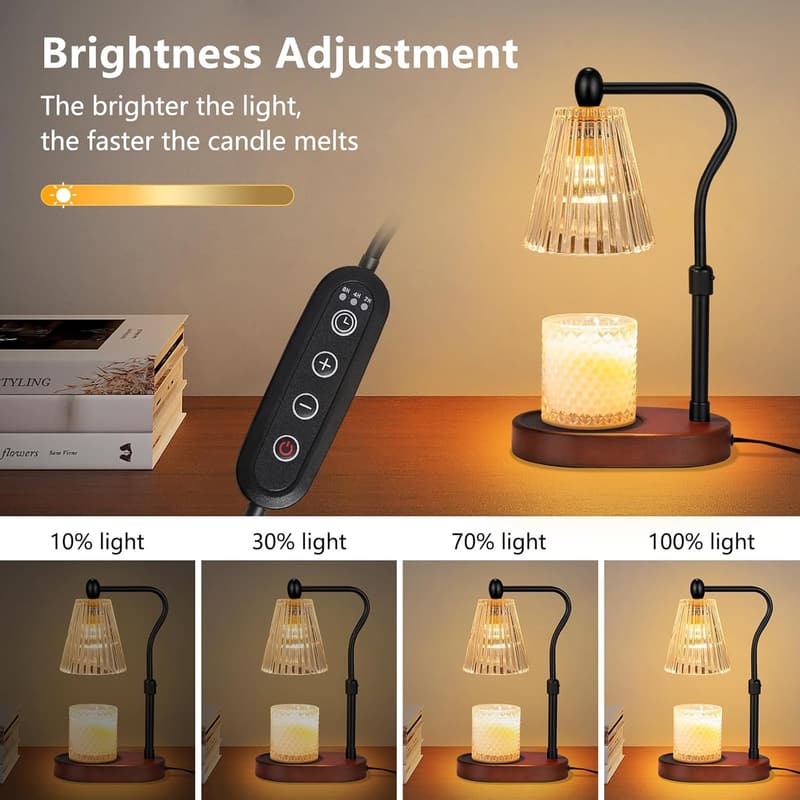 Candle Warmer Lamp with Dimmer & Timer - Adjustable Height Gift for Women