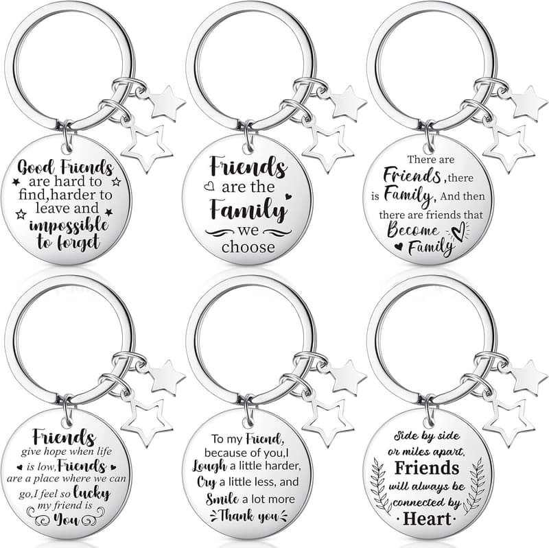 Inspirational Stainless Steel Friendship Keychain Set