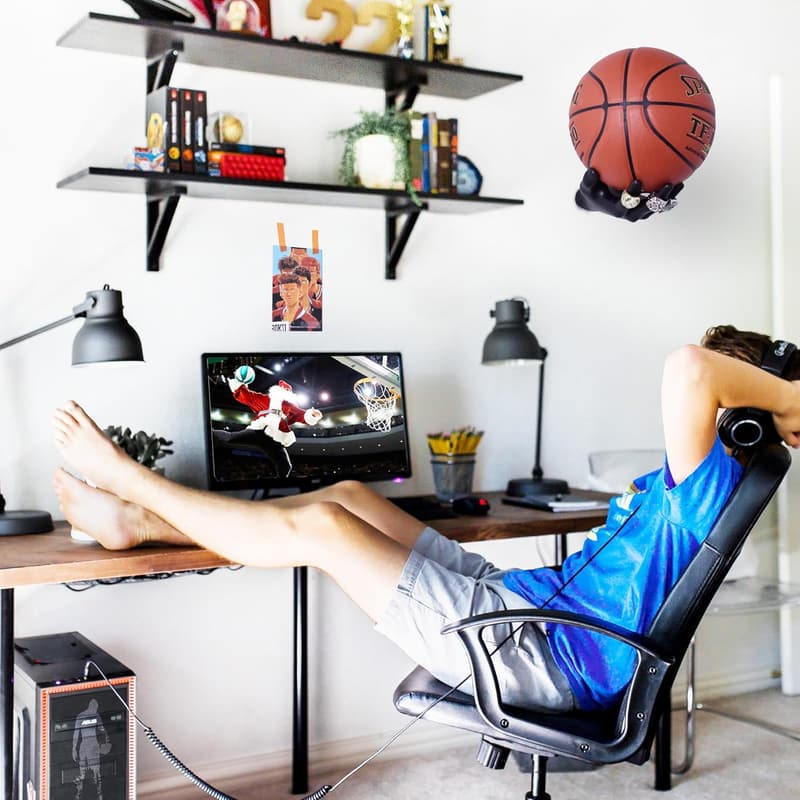 Wall-Mounted Basketball Holder - Hand Sculpture Art Decor for Men