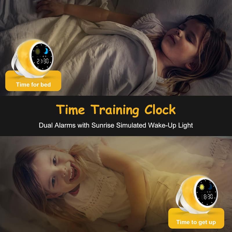 Kids Sunrise Alarm Clock with White Noise & Night Light