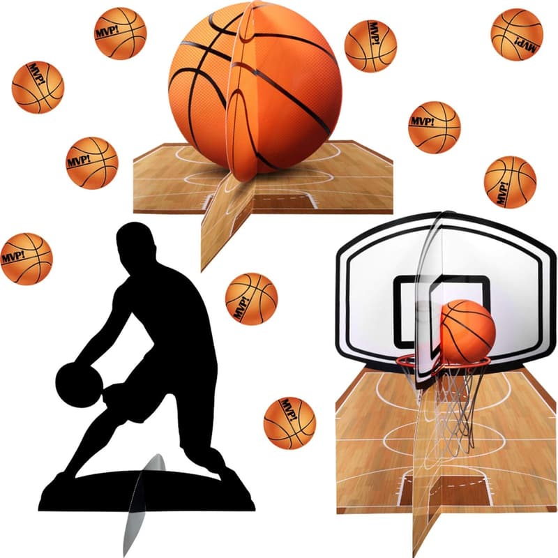 Basketball Centerpieces - 24 Piece Party Decorations