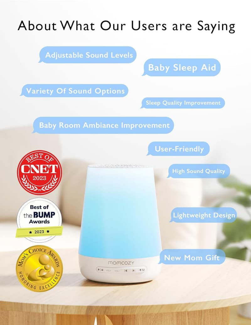 Baby Sound Machine with Night Light & App Control for Sleep