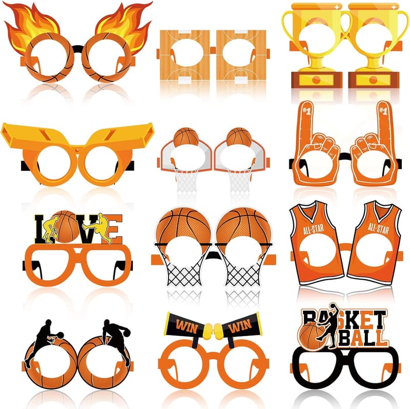 Basketball Party Favors - 36 Pcs Photo Booth Glasses