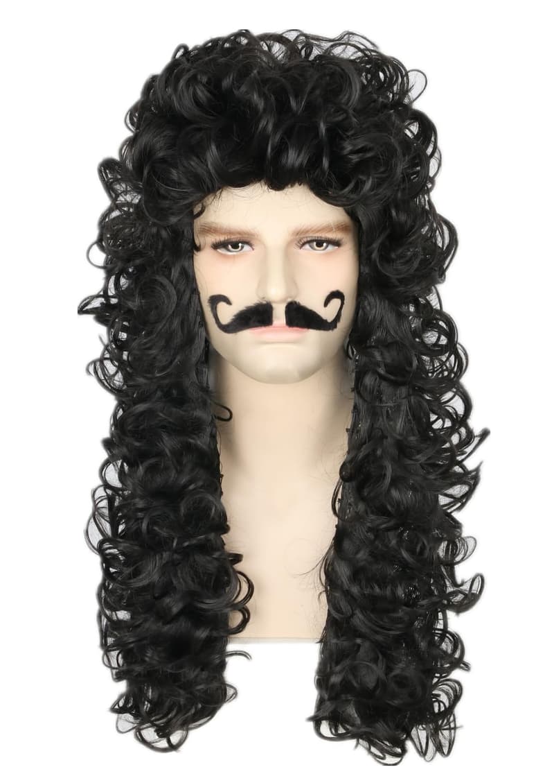 Halloween Pirate Captain Wig for Men & Women - Black Cosplay Wig