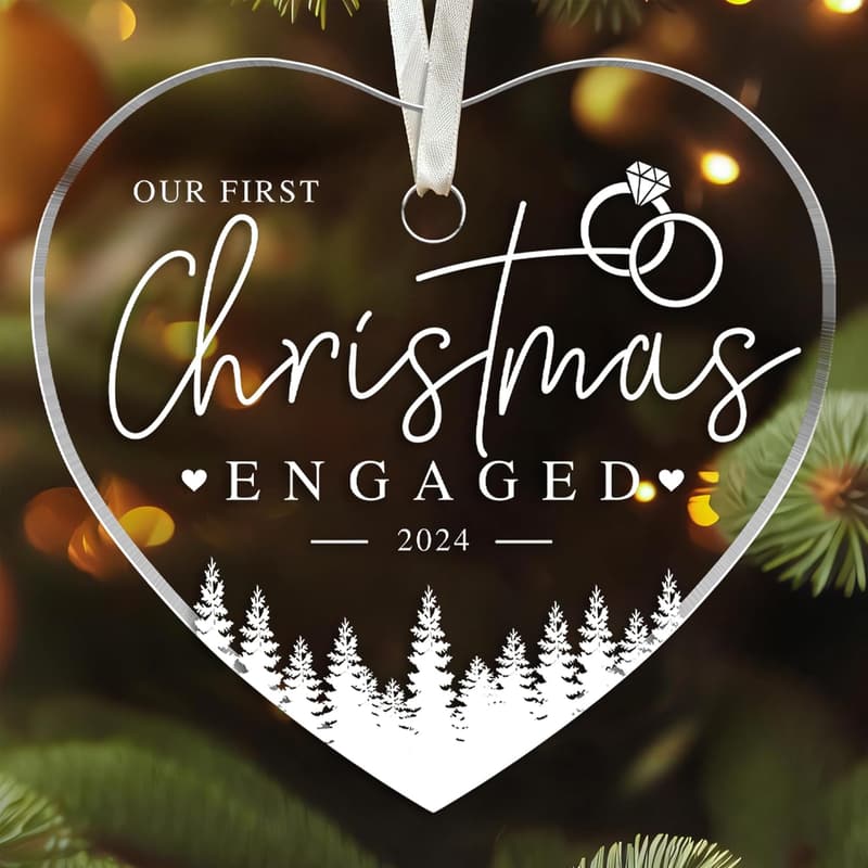 Engagement Gifts: Acrylic Ornament for Newly Engaged Couples