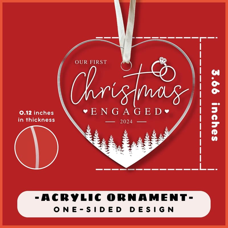 Engagement Gifts: Acrylic Ornament for Newly Engaged Couples