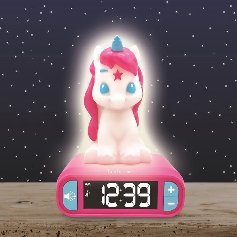 Unicorn Digital Alarm Clock for Kids with Night Light - Pink