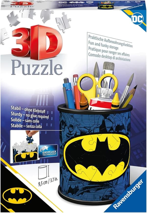 Batman 3D Puzzle Pencil Cup for Kids - Unique Fit Pieces