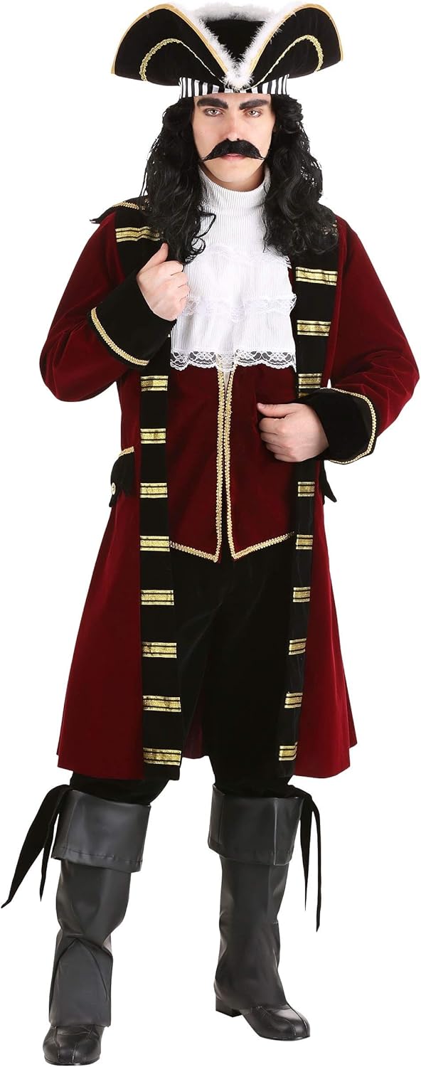 Maroon Deluxe Captain Hook Costume for Men - Halloween Outfit
