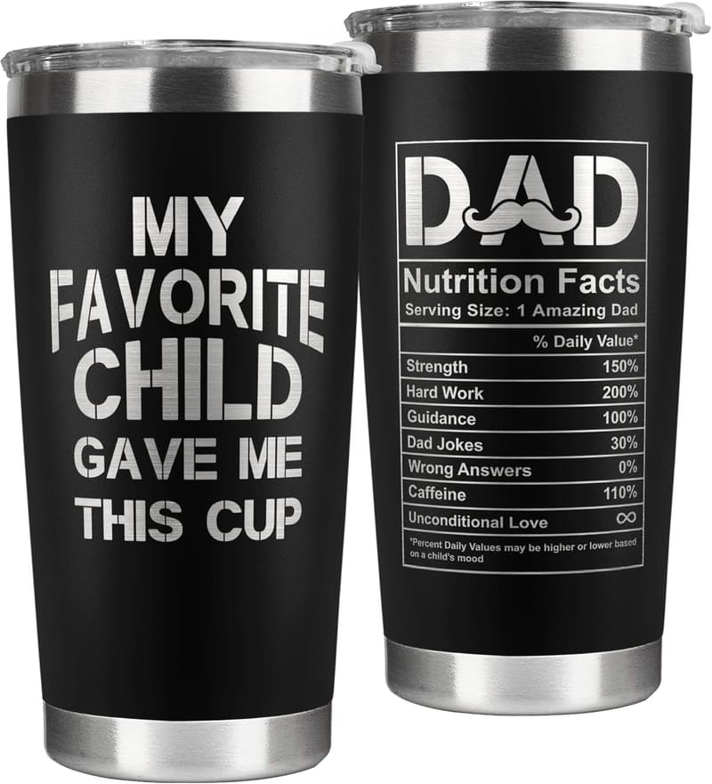 Father's Day Black Tumbler Gift for Dads from Kids